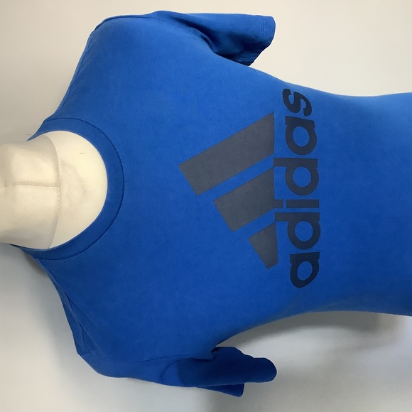 Adidas Spellout Crew Neck T Shirt - Size XS - Royal Blue - P2P 16” - Picture 2 of 7